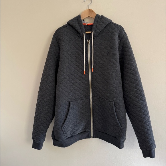 Marin Layer Bill Quilted Zip Hoodie Charcoal Gray XL